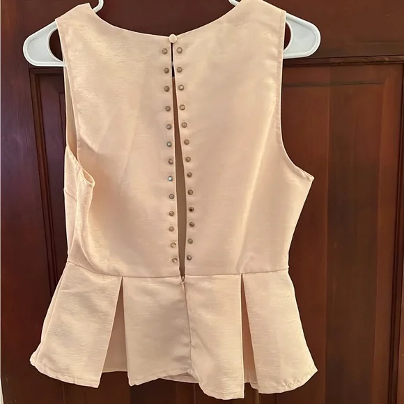 Sugarlips Cream Embellished Peplum Blouse - Picture 2 of 3